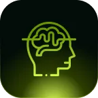 Icono de potenciales evocados y resonancias - Cerebro con ondas neuronales
